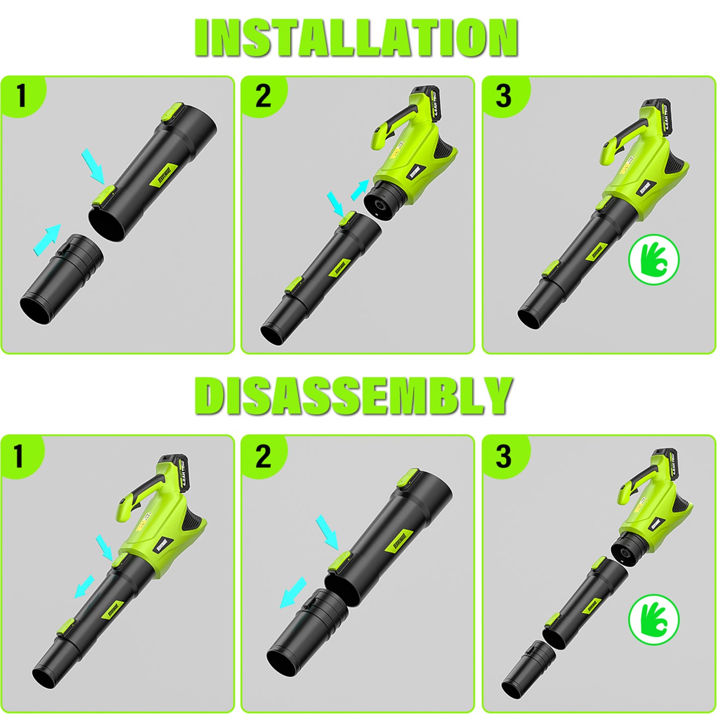 VERVEWAVE Leaf Blower - 580CFM 20V Leaf Blower Cordless with 2 X 4.0Ah Battery & Charger,5-Speed Dial Electric Blower Handheld, Lightweight Powerful Battery Operated for Lawn Care, Jobsite