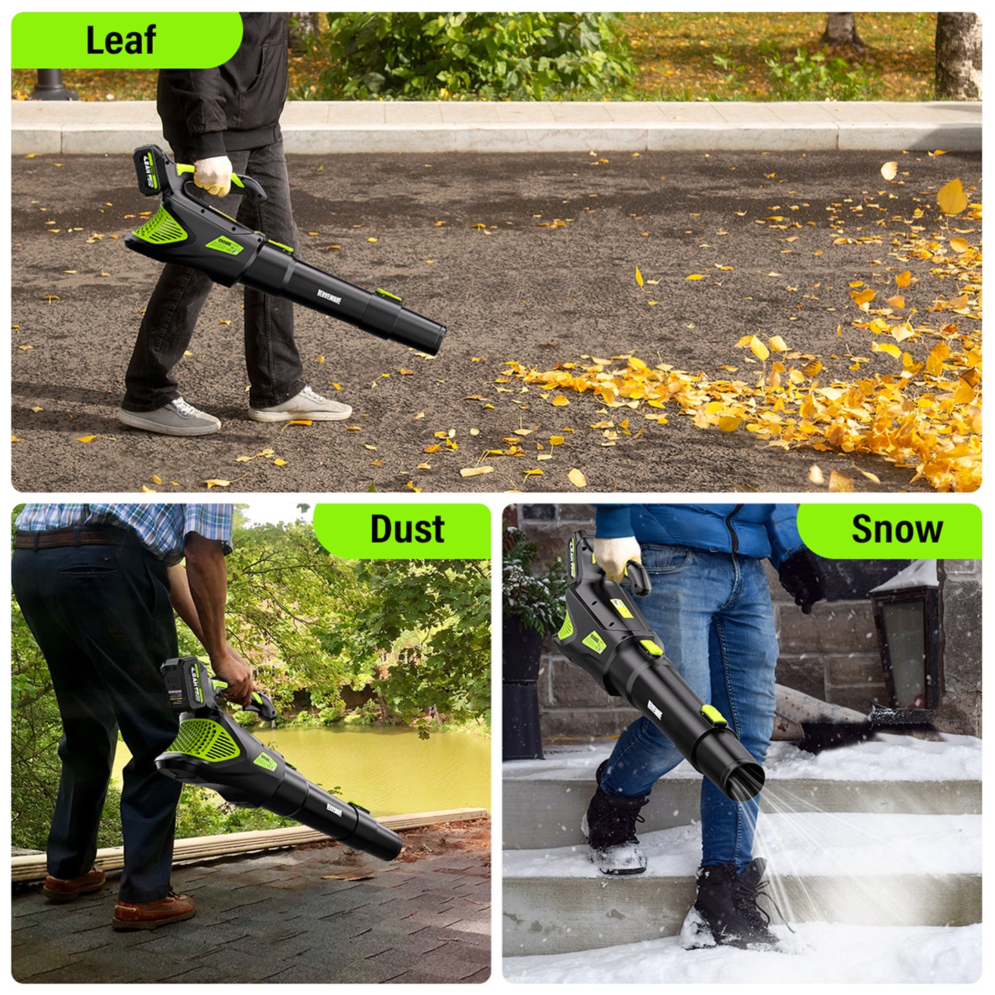 VERVEWAVE Leaf Blower - 580CFM 20V Leaf Blower Cordless with 2 X 4.0Ah Battery & Charger,5-Speed Dial Electric Blower Handheld, Lightweight Powerful Battery Operated for Lawn Care, Jobsite